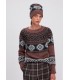 SUÉTER DE PUNTO JACQUARD CON ESTAMPADO DE ROMBO Y PEDRERÍA - ermanno firenze