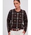 SUÉTER DE JACQUARD ESCOCÉS CON BORDADO DE JOYAS - ermanno firenze
