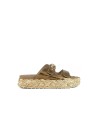 Sandalia Raffia braid sandal leather upper - Mou