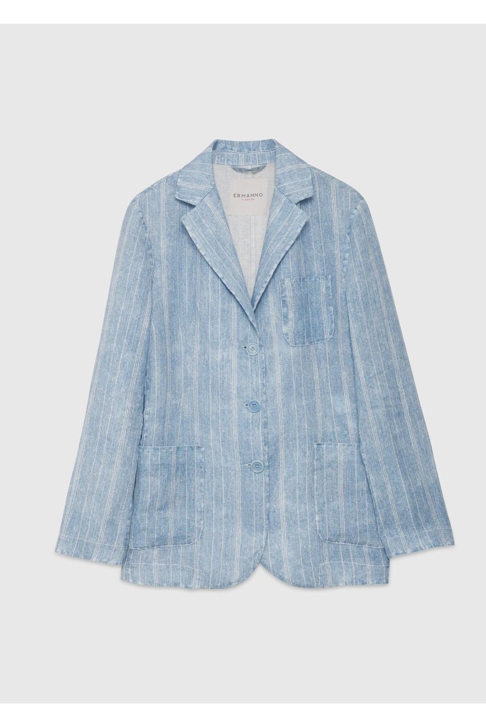 Blazer  de lino estampado - Ermanno Firenze
