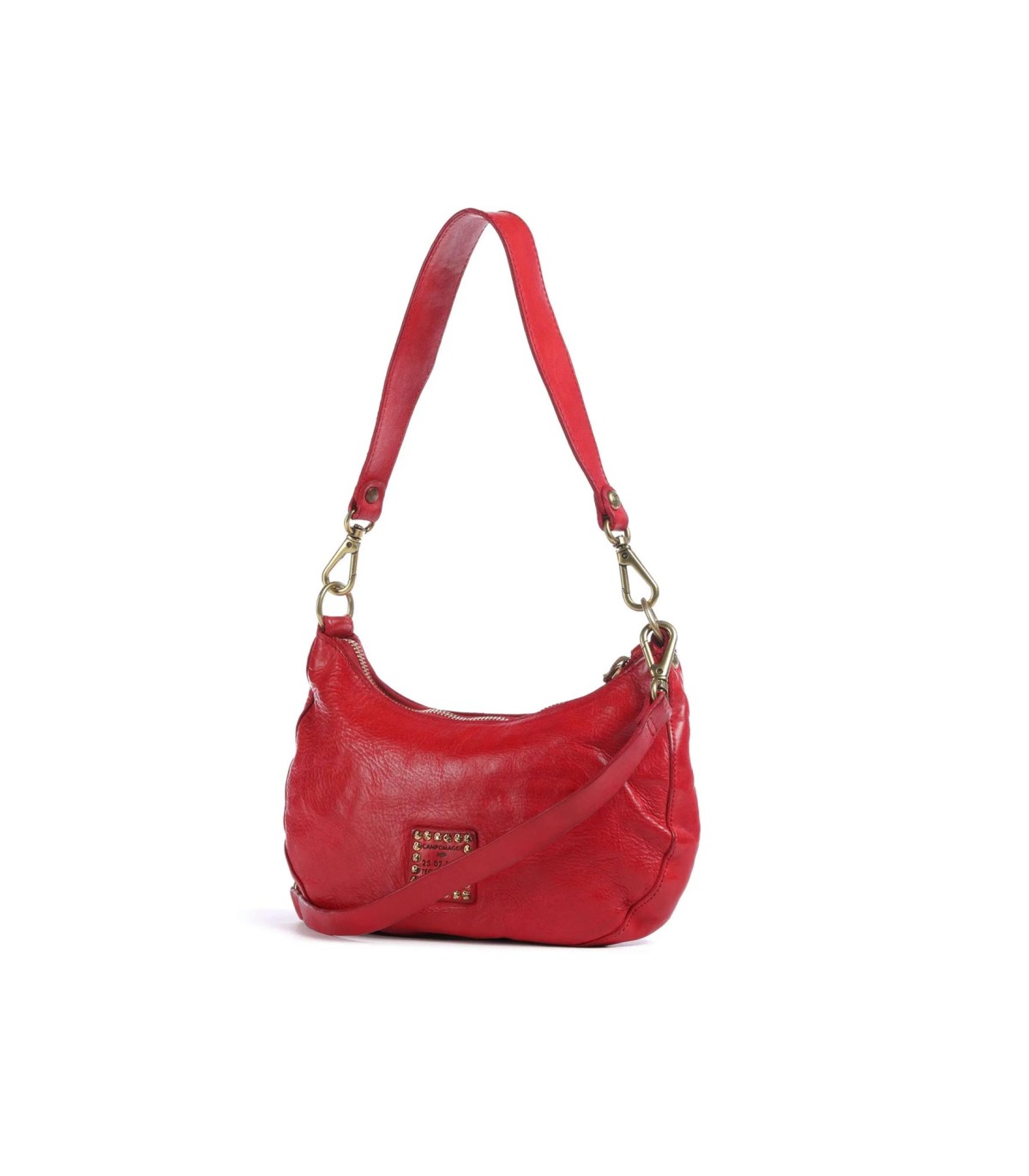 copy of Bolso de hombro cuero de vaca graneado rojo - Campomaggi