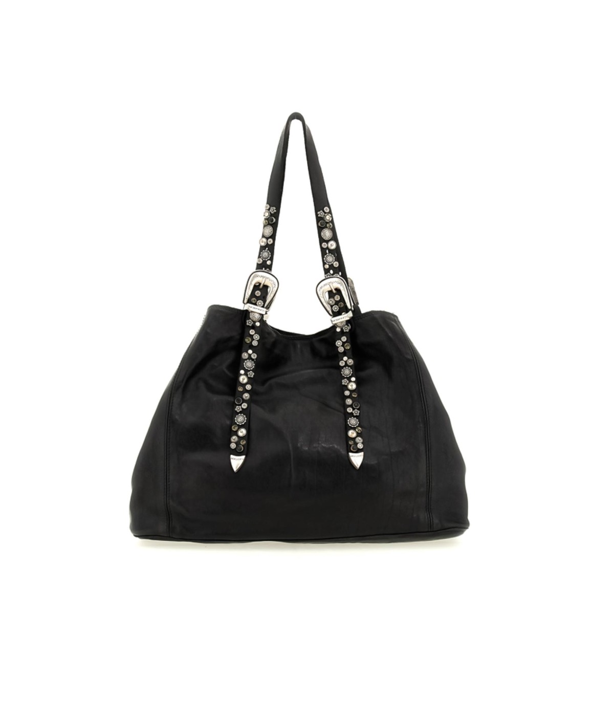 Bolsa de compras "LIDIA" en piel de vacuno teñida en prenda con tachuelas - Campomaggi